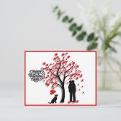 Romantische hartboom mannelijk paar feestdagenkaart (Staand voorkant)