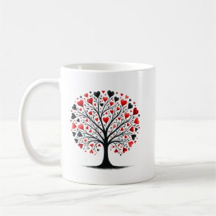 Romantische Hartboom Watercolor Illustratie Koffiemok