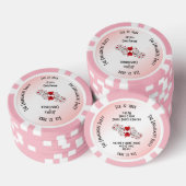 Romantische harten betrokkenheid feestuitnodiging poker chips (Opstapeling)