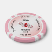 Romantische harten betrokkenheid feestuitnodiging poker chips (Enkel)