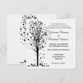 Romantische harten boom bruiloft kaart (Voorkant / Achterkant)