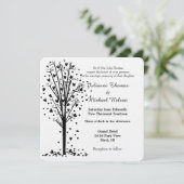 Romantische harten boom bruiloft kaart (Staand voorkant)