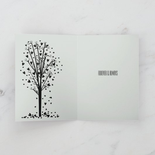 Romantische harten boom liefde kaart (Binnen)