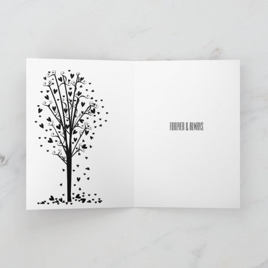 Romantische harten boom liefde kaart (Binnen)
