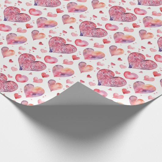 Romantische harten cadeaupapier (Hoek)