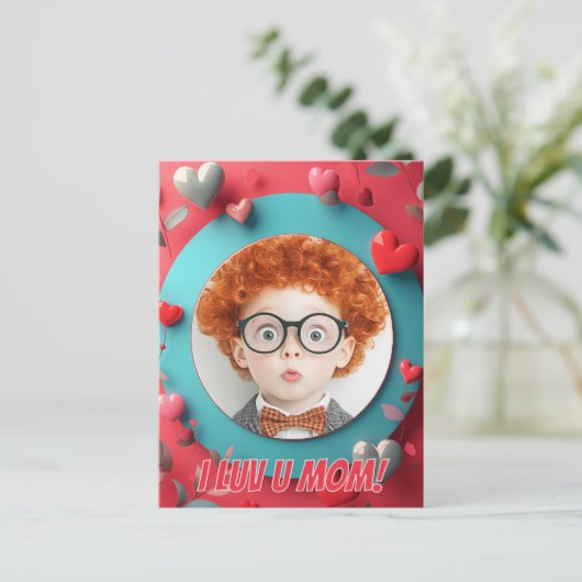 Romantische harten circulair briefkaart (Staand voorkant)