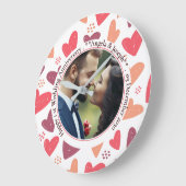 Romantische harten - Custom Photo Jubileum Gift Grote Klok (Hoek)