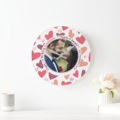 Romantische harten - Custom Photo Jubileum Gift Grote Klok (Huis)