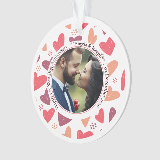 Romantische Harten - Custom Photo Ornament (voorkant)