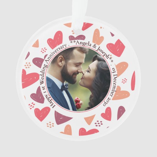Romantische Harten - Custom Photo Ornament (voorkant)