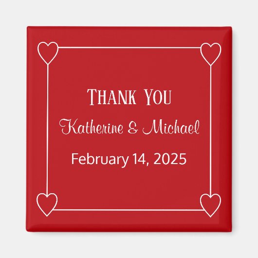 Romantische Harten Eenvoudige Valentijnsdag Rode b Magneet (Voorkant)