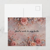 Romantische harten en bloemen briefkaart (Voorkant / Achterkant)