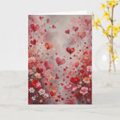 Romantische harten en bloemen Valentijn Kaart (Gele Bloem)