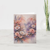 Romantische harten en bloemen valentijnsdag kaart (Voorkant)