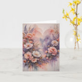 Romantische harten en bloemen Valentijnsdag Kaart (Gele Bloem)