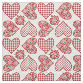 Romantische Harten en de Rode Stof van het Patroon (Swatch)