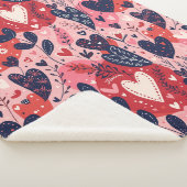 Romantische harten Gezellig deze Valentijnse Sherpa Deken (3/4)