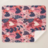 Romantische harten Gezellig deze Valentijnse Sherpa Deken (Voorkant (horizontaal))