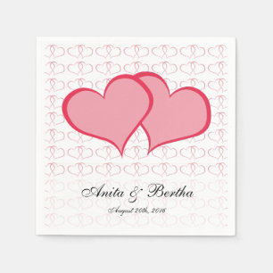 Romantische harten Graphical ze roze Servet