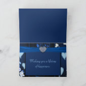 Romantische harten in blauwbloemen kaart (Binnen)