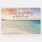 Romantische harten in Sand Beach bruiloft Gastenboek (Achterkant)