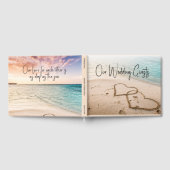 Romantische harten in Sand Beach bruiloft Gastenboek (Volledig)