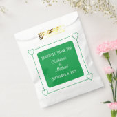 Romantische Harten Modern Green Wedding Bedankzakje (Gezegeld)