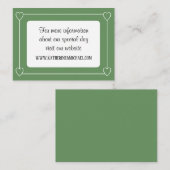Romantische harten Modern groen en wit bruiloft Informatiekaartje (Voorkant / Achterkant)