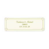 Romantische harten Modern licht groen eenvoudige b Etiket (Voorkant)