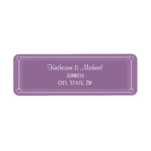 Romantische harten Modern licht Paarse eenvoudige  Etiket