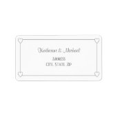 Romantische harten Modern Wit Eenvoudige bruiloft Etiket (Voorkant)