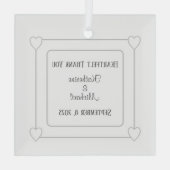 Romantische harten Modern Wit Eenvoudige bruiloft Glas Ornament (Achterkant)