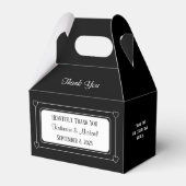 Romantische harten Moderne zwart-wit bruiloft Bedankdoosjes (Achterkant)