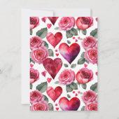 Romantische harten & Rozen Galentine's Day Brunch Kaart (Achterkant)