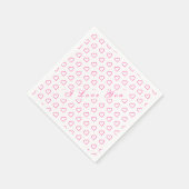 Romantische harten servetten met tekst - I Love Yo (Hoek)