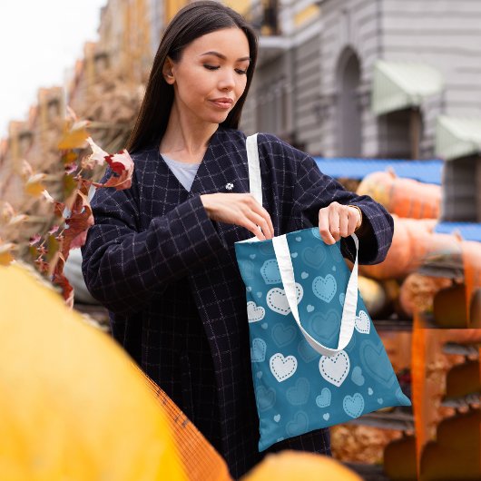 Romantische harten tote bag