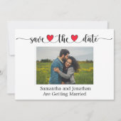 Romantische harten Typografie Save the Date Kaart (Voorkant)
