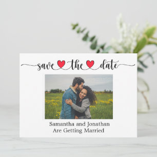 Romantische harten Typografie Save the Date Kaart