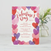 Romantische harten Valentijnsdag Party Kaart (Staand voorkant)