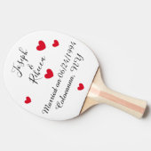 Romantische harten: wit Jubileum Tafeltennisbatje (Zijkant)