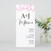 Romantische harten zwevende script roze menu (Staand voorkant)
