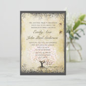 Romantische hartenlantaarns roze vogelpest in het kaart (Staand voorkant)