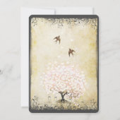 Romantische hartenlantaarns roze vogelpest in het kaart (Achterkant)