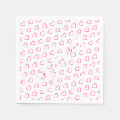 Romantische hartjes servetten met tekst - Ik hou v (Voorkant)