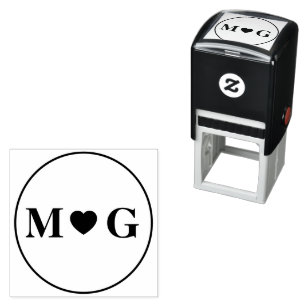Romantische hartmonogram zelfinkende stempel voor 