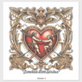 "Romantische hartpijl" Sticker (Vel)