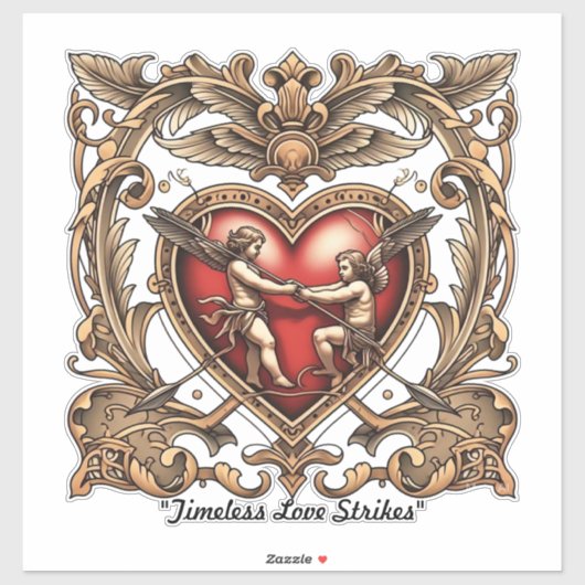 "Romantische hartpijl" Sticker (Vel)