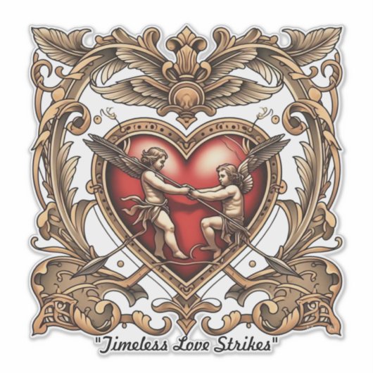 "Romantische hartpijl" Sticker (Voorkant)