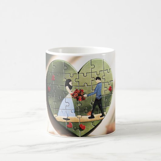 Romantische hartpuzzel Mok (Center)