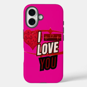 Romantische hartslag rode roos telefoonhoesje iPhone 16 hoesje